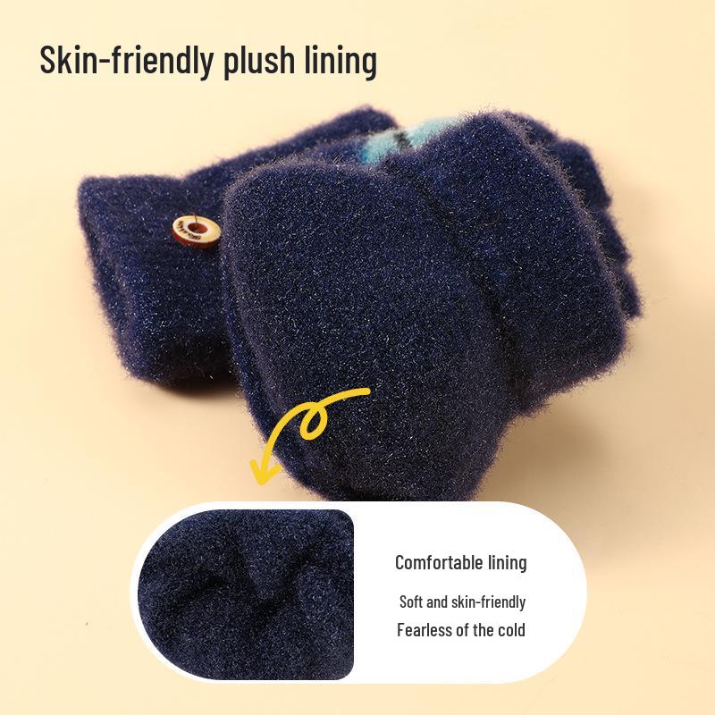 ¥5 Off for Newcomers! Velvet-Lined Children's Autumn & Winter Gloves - Warm and Thick for Boys and Girls.