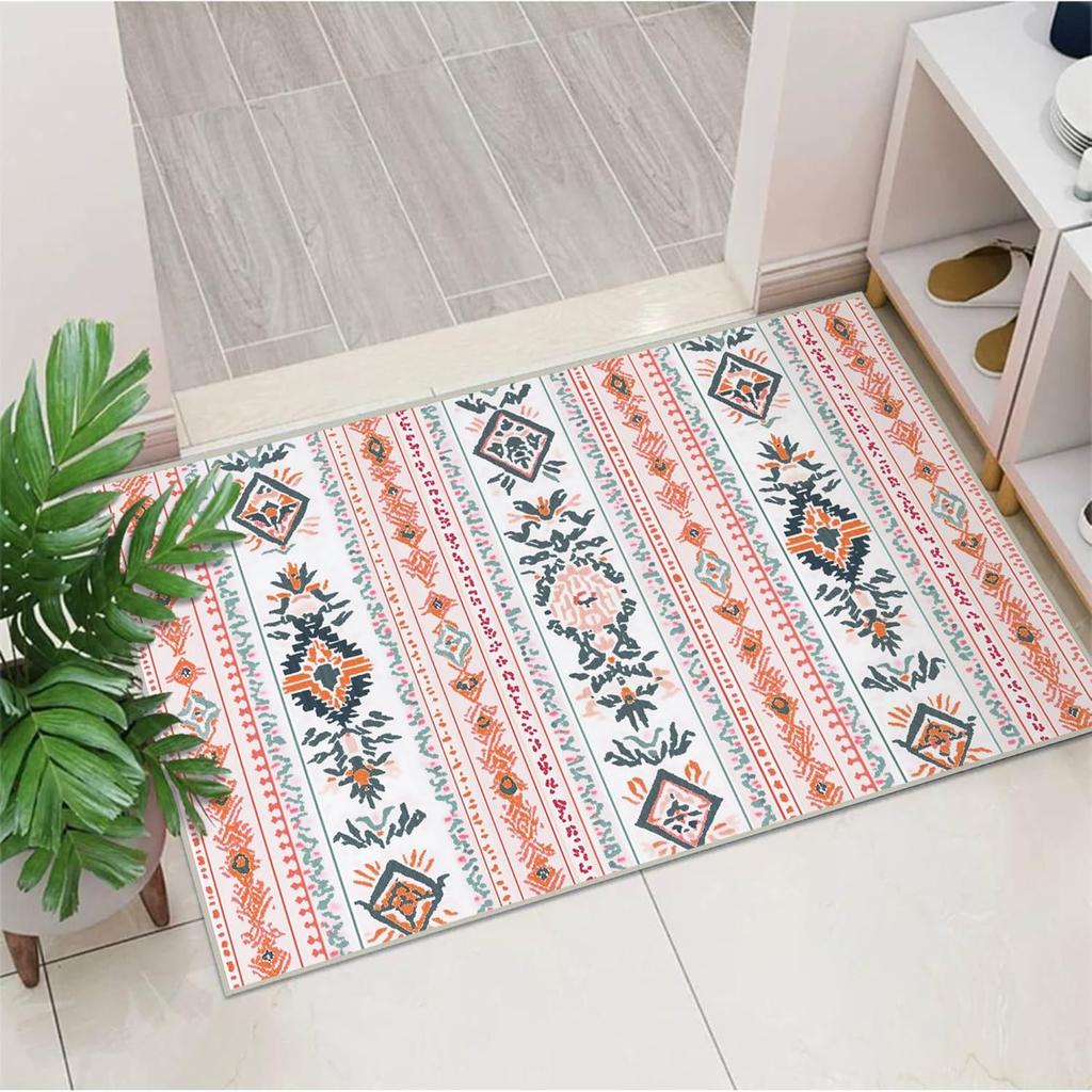 Western Aztec Rug Area Rug for Living Room Southwestern Farmhouse Machine Washable Low Pile Soft Large Carpet for Dining Room