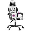Gaming Chair Swivel White and Black Artificial Leather