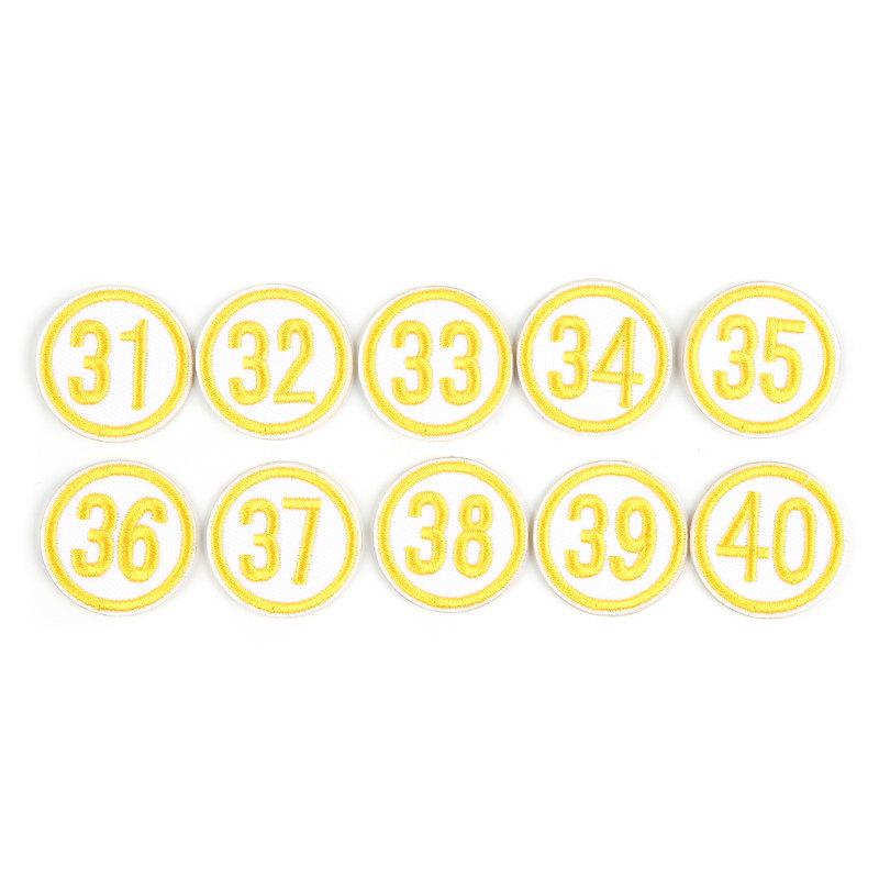 Digitaler Stoffaufkleber Zahlenaufnäher Kindergarten Schulmarke Markierung Wärmeübertragungsaufkleber Kleidung Hosen Löcher Stickerei-Aufkleber Klein