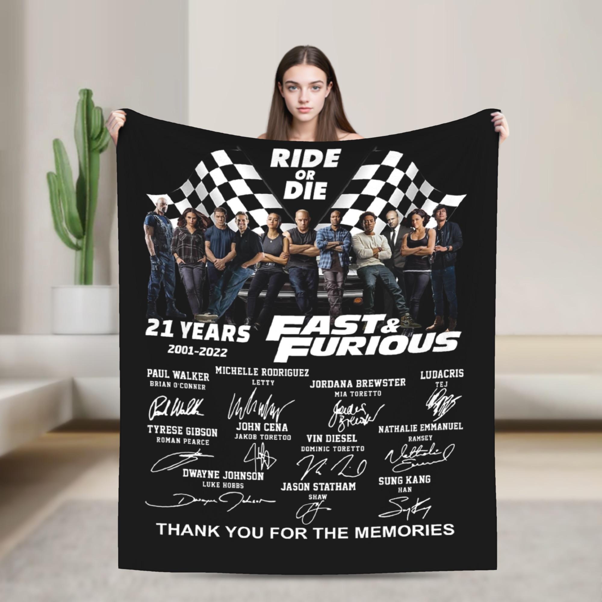 

21Th Anniversary Fast and Furious Ride Or Die Blankets Velvet Spring Breathable Warm Throw Blanket for Bed Travel Rug Piece 100x150cm