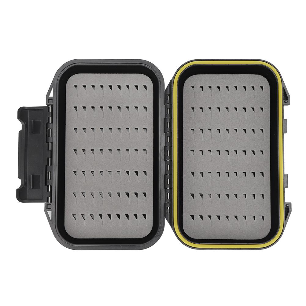 Černý přenosný box na rybářské nástrahy Vodotěsný dvouvrstvý úložný box na mušky a nástrahy Příslušenství k náčiní