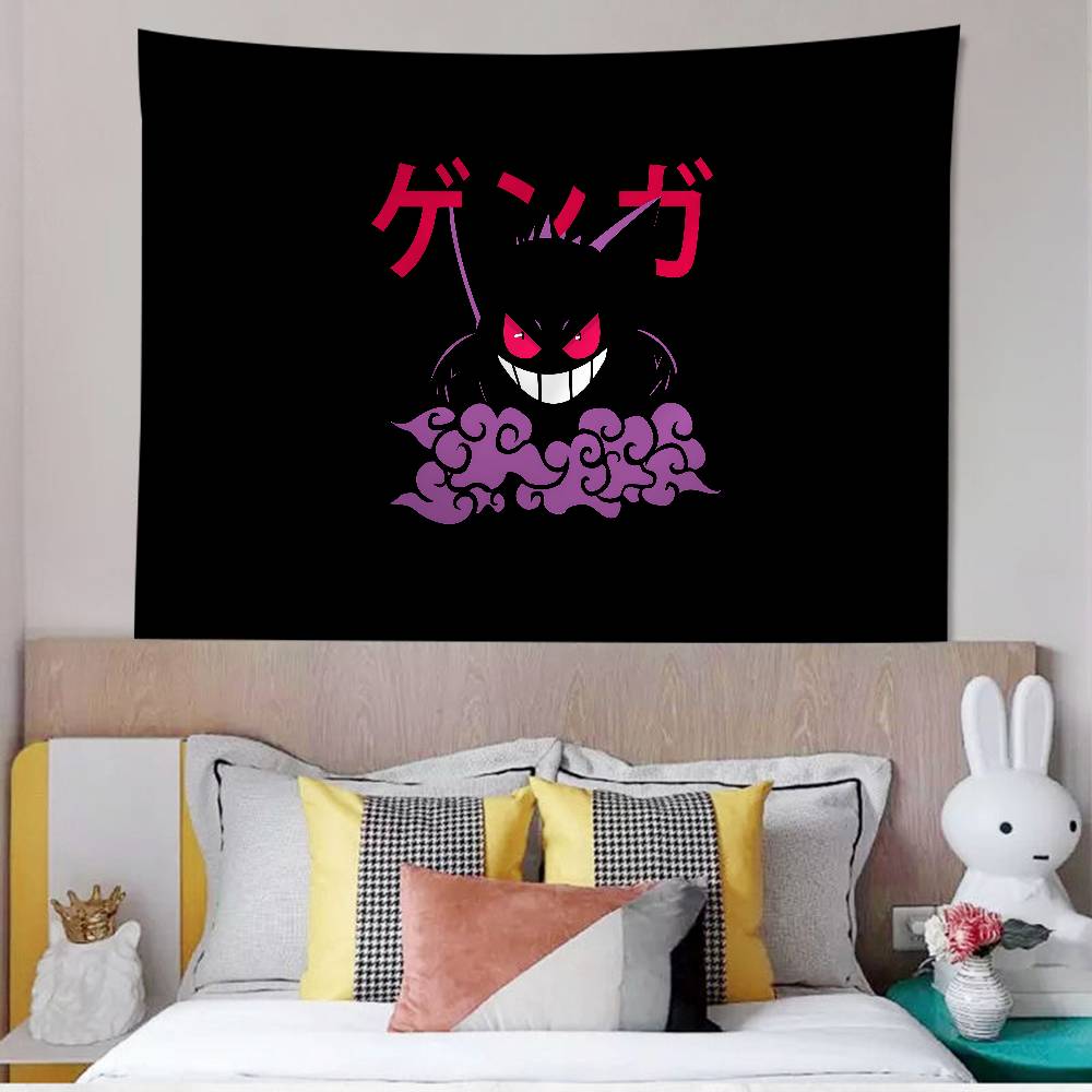 GGengar PPokemons Chart Tapestry Art Science Fiction Room Home Decor Cheap Hippie Wall Hanging