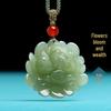 Pendant Blossoming Fortune Lotus Jade Pendant Jade Necklace Blue Lotus Jade Pendant Men Women Pendant