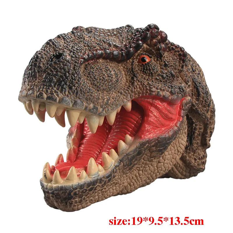 Soft Vinyl Rubber Animal Head Hand Puppet Figure Toys Gloves Model Gift Dinosaur Hand Puppet Toys For Halloween dress up
