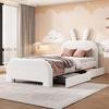 Weiches Bett 90x200cm Hasenform Samtstoff Kinder mit Kopfteil 2 Schubladen Ergonomisches Design Starke Holzlattenrost-Unterstützung Heimmöbel Kinder