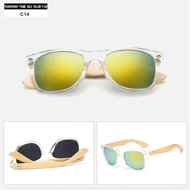 14 Color Wood Sunglasses Men for Women Square Shape Bamboo for Women For for Women Men Mirror Sun Eyeglasses retro de sol masculino Handmade