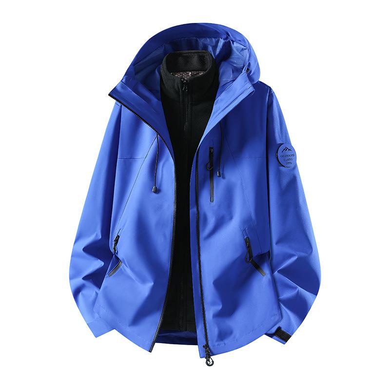 New high-quality couple models, men's and women's outdoor graphene three-in-one detachable jacket, windproof and waterproof for men and women