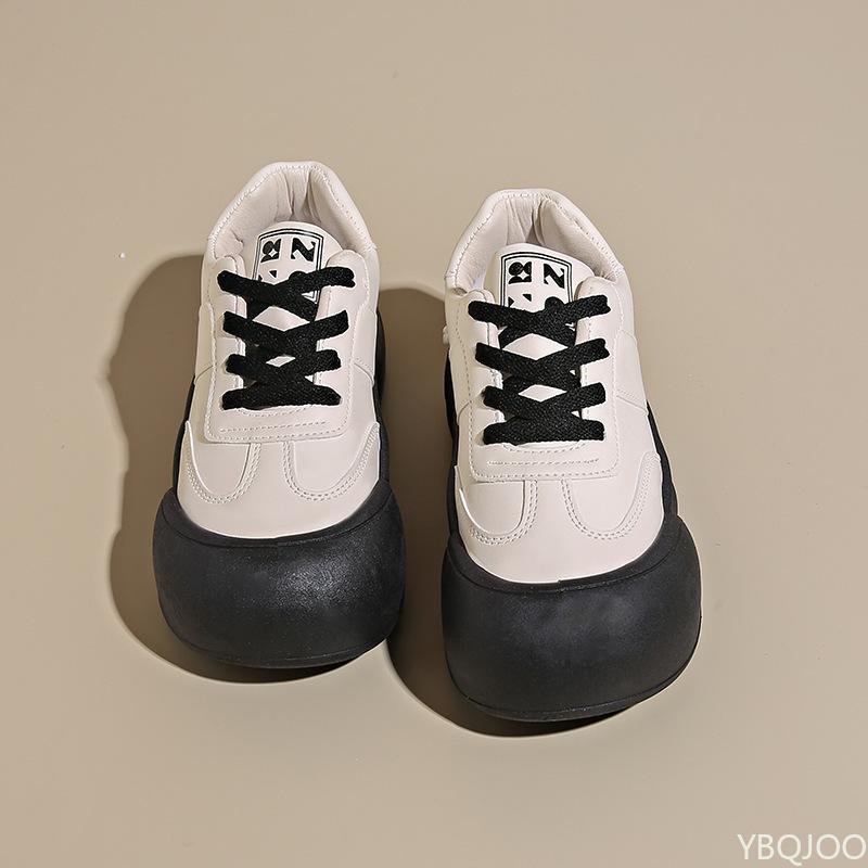 Fashion Women's  spring autumn new low cut versatile height increasing lace up color blocking casual simple comfortable sports shoes
