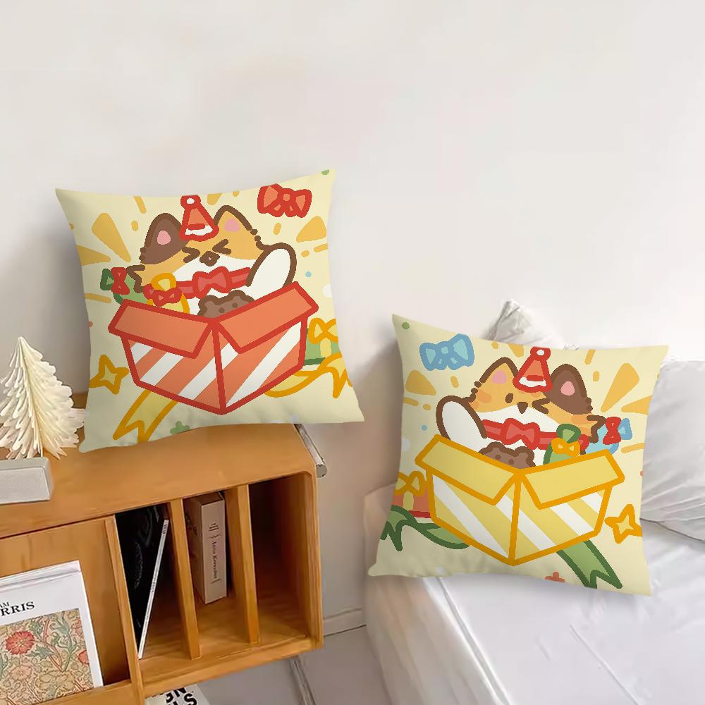 Christmas Cartoon Cat Gift cushion cover Pillow Cover Decoration Room Home Sofa living Office Car Nordic Simplicity