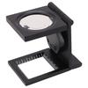 Folding Metal Linen Tester Cloth Magnifier Printer Loupe W/2 Magnifying Glass High Definition Glass Lens For Better Performance