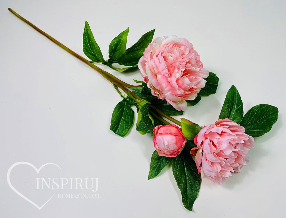 Rubber branch - Light pink peony 80 cm