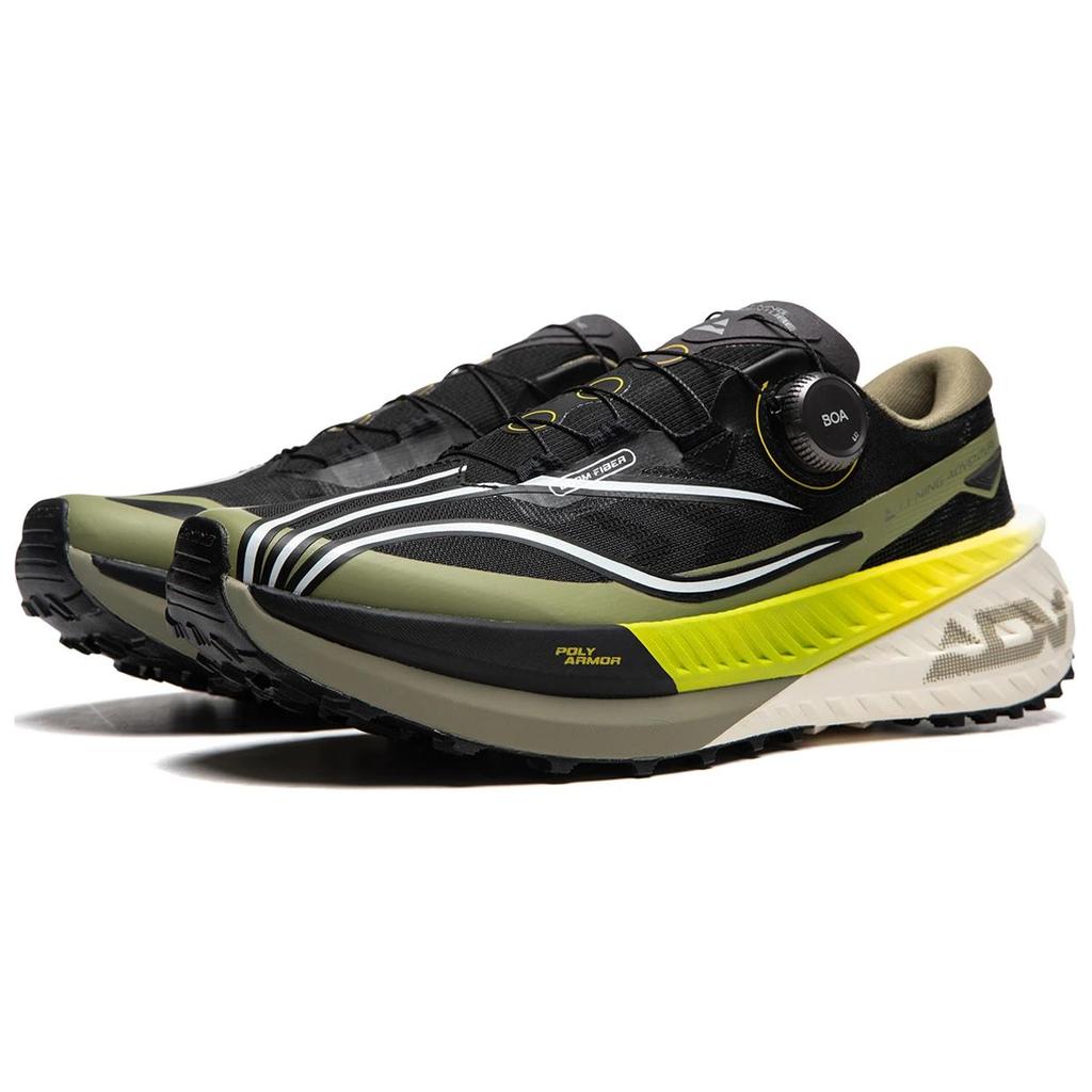 Li Ning Dilu Slip Resistant Abrasion Resistant Low top Casual Running Shoes Men's Black Green ARNU001-7