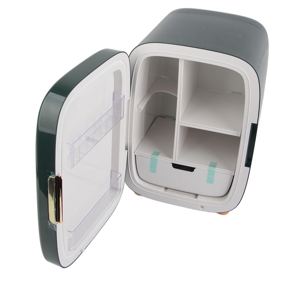 12L Mini Fridge Quiet Removable Shelf Cooler Warmer Small Refrigerator with LED Mirror for