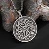 Stainless Steel Trinity Celtic Knot Nordic Rune Pendant Necklace Retro Ethnic Irish Knot Lucky Amulet Jewelry for Men