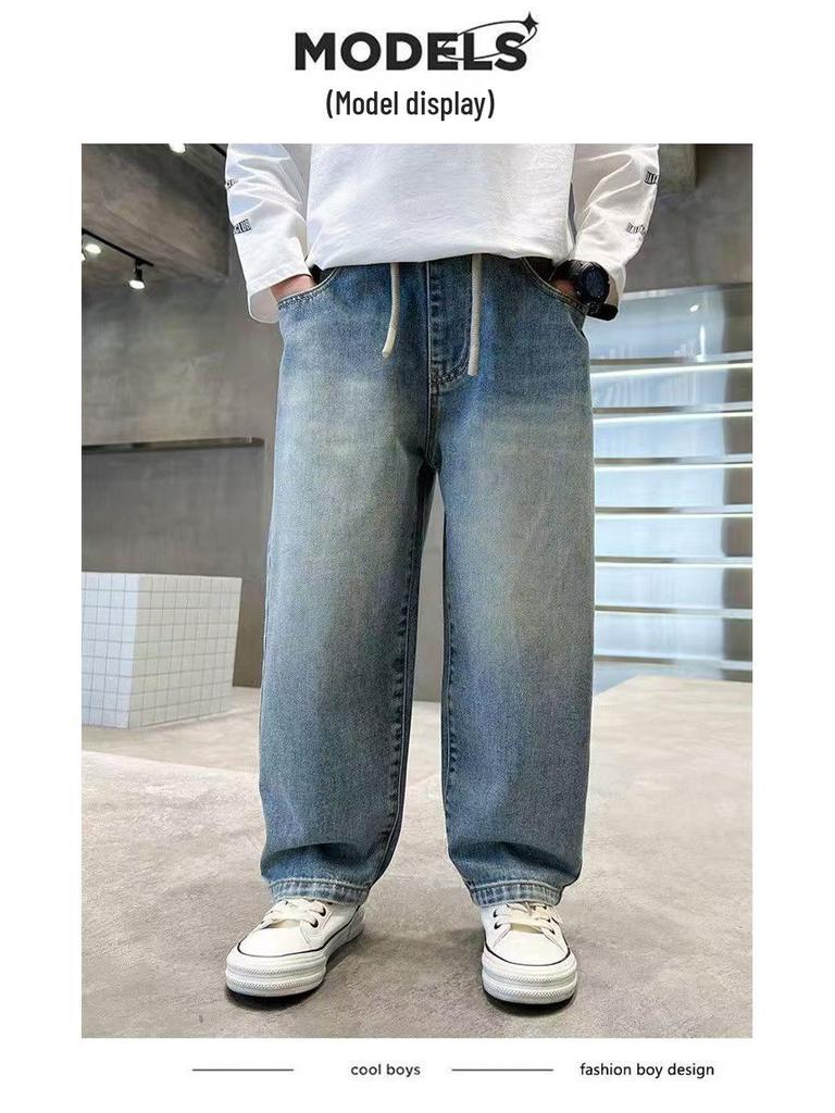 Jungen Jeanshose - Frühling/Herbst Stil, Lockerer Schnitt, Trendige Lange Hose für Kinder