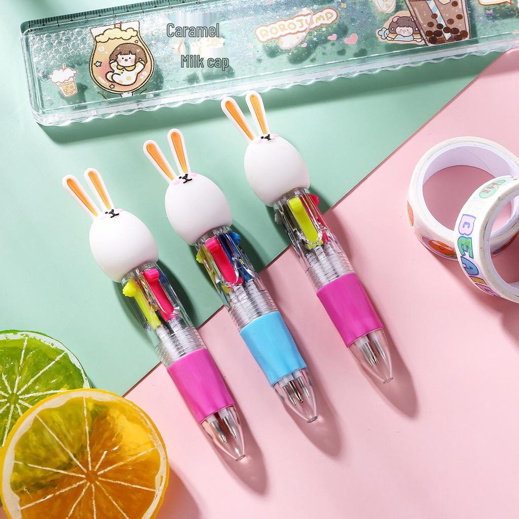Korean Cute Animal Head 4-Color Click Ballpoint Pen