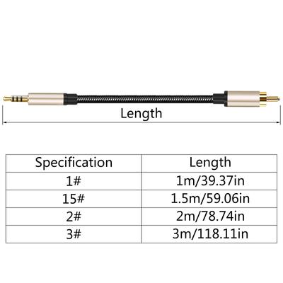 RCA To 3.5mm Cable Aux To RCA Male To Male Jack Adapter Nylon Braided To RCA Audio Cord for Mi TV 1st / 2nd Gen