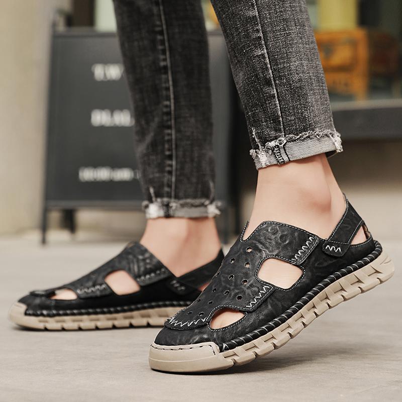 Casual Shoes Men Sandals Real Leather Outdoor Mens Summer Sandals Fashion Comfortable Soft Sandals Plus Size 48 Handmade Leather