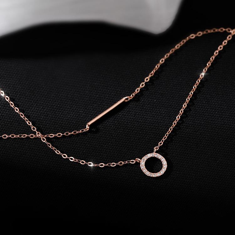 Colier cu două straturi, lanț pentru clavicule feminine, temperament simplu, pandantiv cu design de nișă, lanț de vară de înaltă calitate.