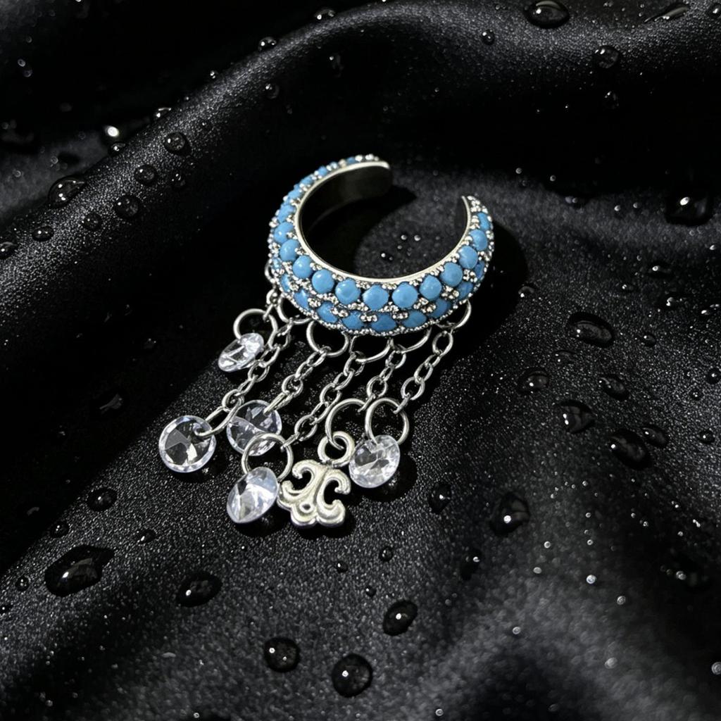 Französischer Designer Glänzende Perlenquaste Ohrknochen-Clip - Luxuriöse Nicht-Piercing-Ohrringe