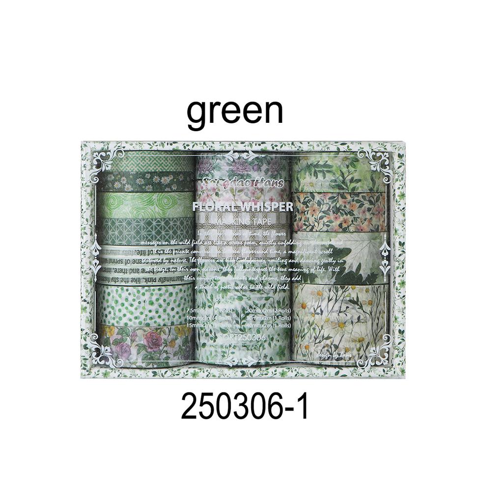 15 Rolls/box Plant Floral Washi Tape Set for DIY Decoration Notebooks Stationery