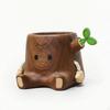 Wooden Pen Holder Cute Stump Desk Organizer for Students, Artists, Office, Study