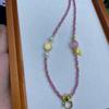Thailand Jade Amulet Necklace with Crystal Beads and Thangka Pendant
