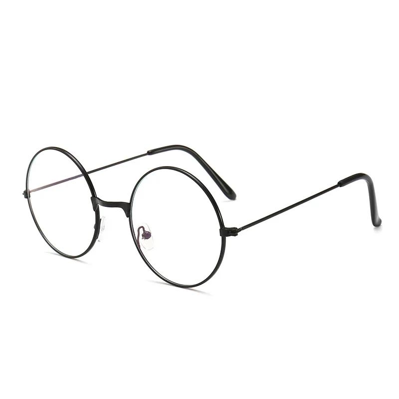 Vintage Transparent Glasses Round Metal Frame Superlight Style Clear Lens Game Eye Glasses  Protection Chic Prevent  Blue Light