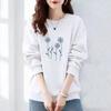Autumn and Winter Women's Crew Neck Long Sleeves Printing Loose Pullovers Korean Hoodies Fashion Classic Casual All Match Tops