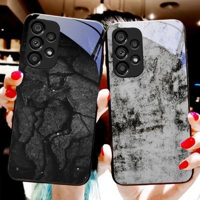 Graffiti-Tintenmalerei Für Samsung Galaxy S10 S20 Plus S21 FE S22 S23 S24 FE S25 Ultra Schwarz Gehärtetes Glas Handyhülle Harte Schale