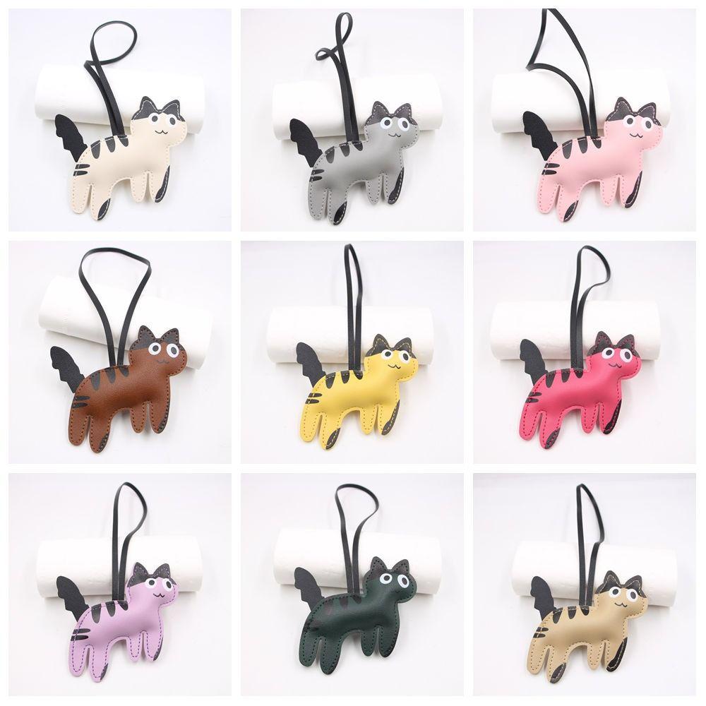 Dog Cartoon Keychain Cute Puppy Bag Pendant Lovely PU Leather Cat Hanger  Bag Ornament