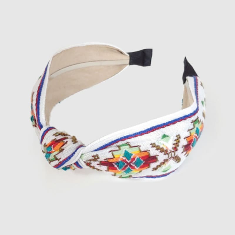 LALA Bohemian Imported Lace Hairband L-White