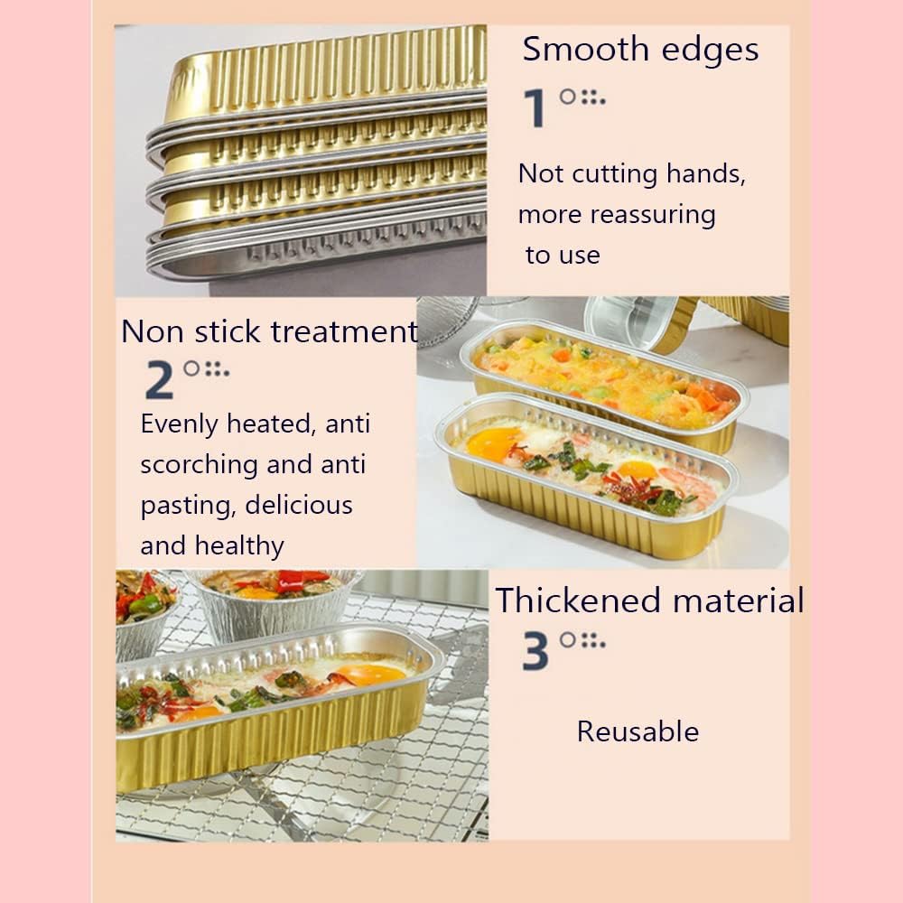 6.8 Oz Aluminum Foil Mini Loaf Pans With Lids, Rectangle Baking Cups Muffin Tins,Reusable Baking Tins Mini Baking Pans Tins Holders for Cow Color