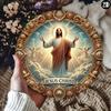 Jesus Rundes Aluminiumschild Wandkunst Christliche Dekoration Geschenk