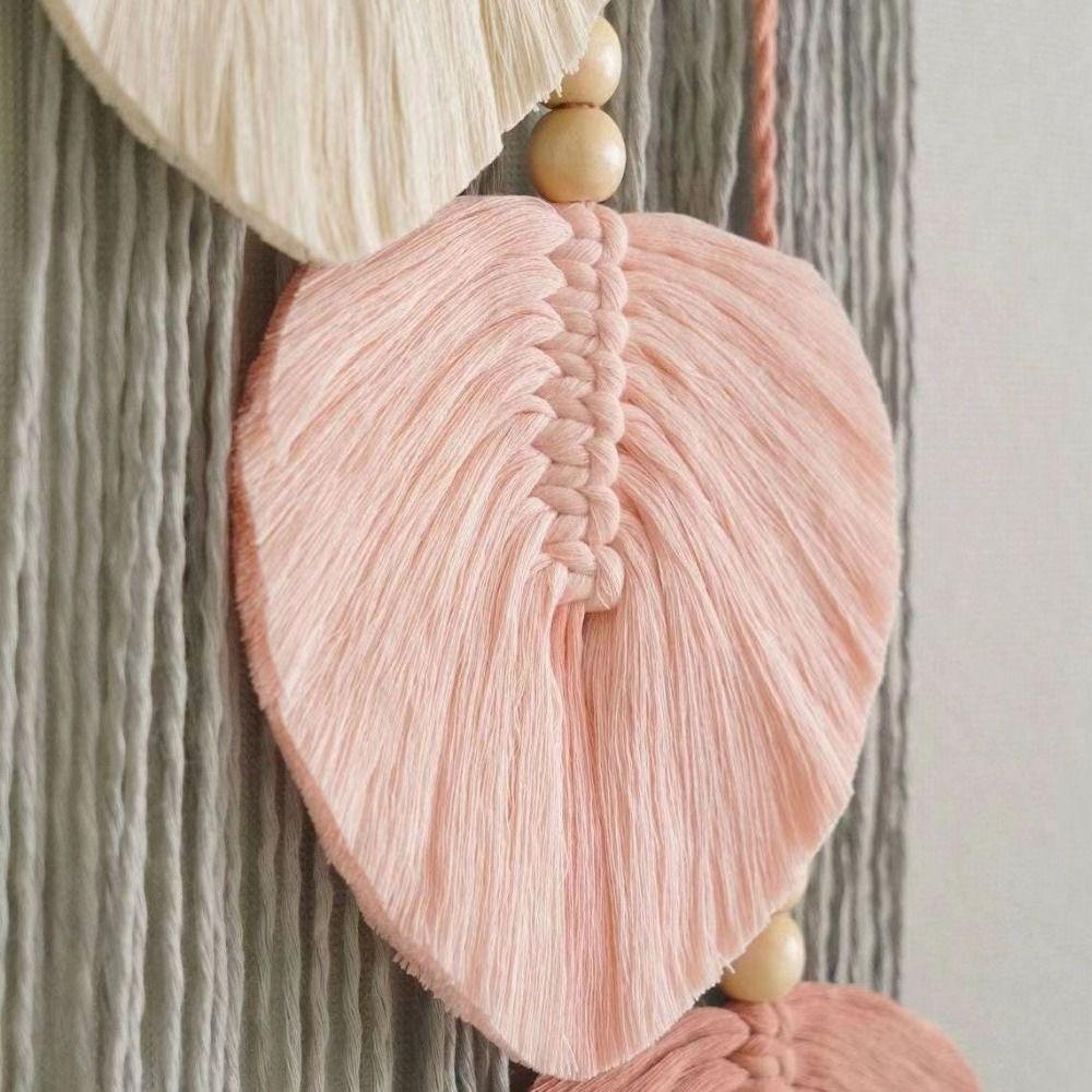 Unique Bohemian Decorative Tapestry Nordic Wall Hanging Pendant Modern Woven Leaf Tassels  Bedroom