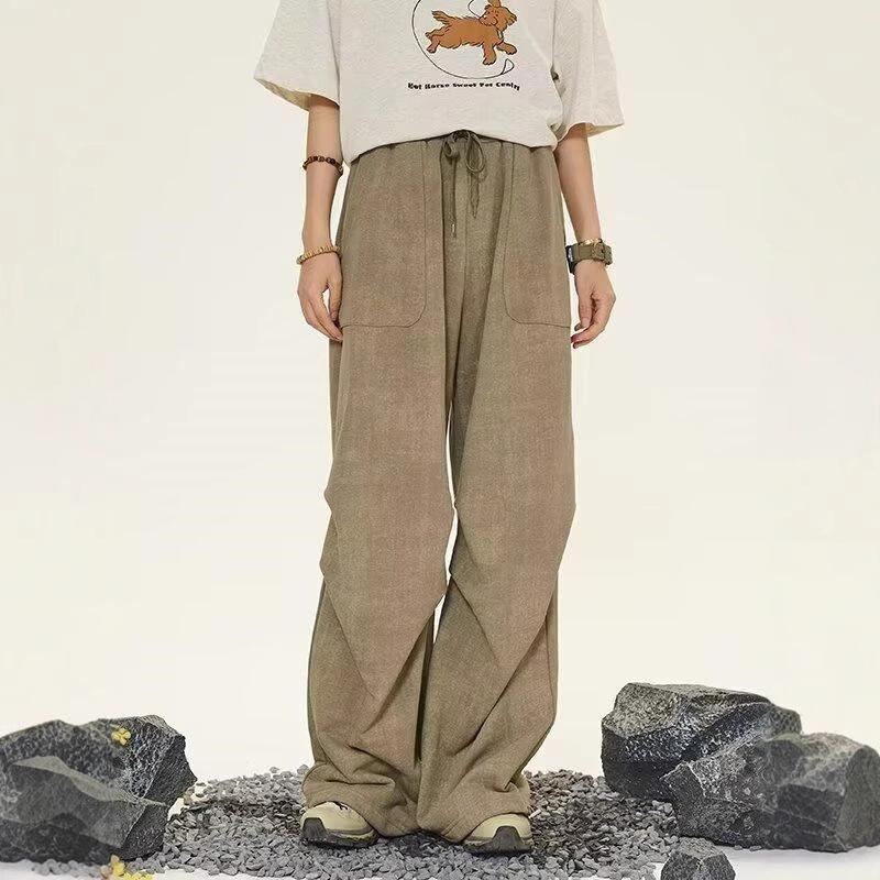 

Japanese Retro Street Men s Printed and Dyed Straight Wide-leg Pants Casual Trousers Slack Neutral Trousers 2XL