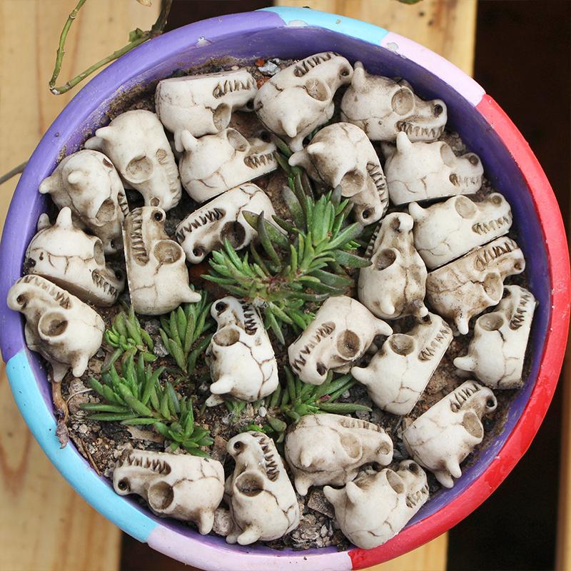 20pcs Dinosaur Bone Figurines Garden Bonsai Paving Stones Decorative Resin Crafts