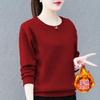 Huamian Women's Plus Size Velvet-Lined Sweatshirt - 2023 Autumn/Winter Casual Loose Fit Pullover Jacket