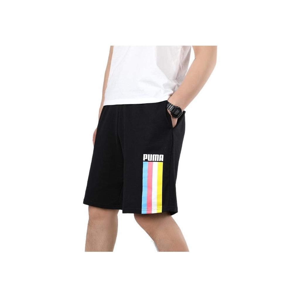 Puma Celebration Shorts Colorful Striped Print Sports Casual Shorts Men Shorts Black 584154-01