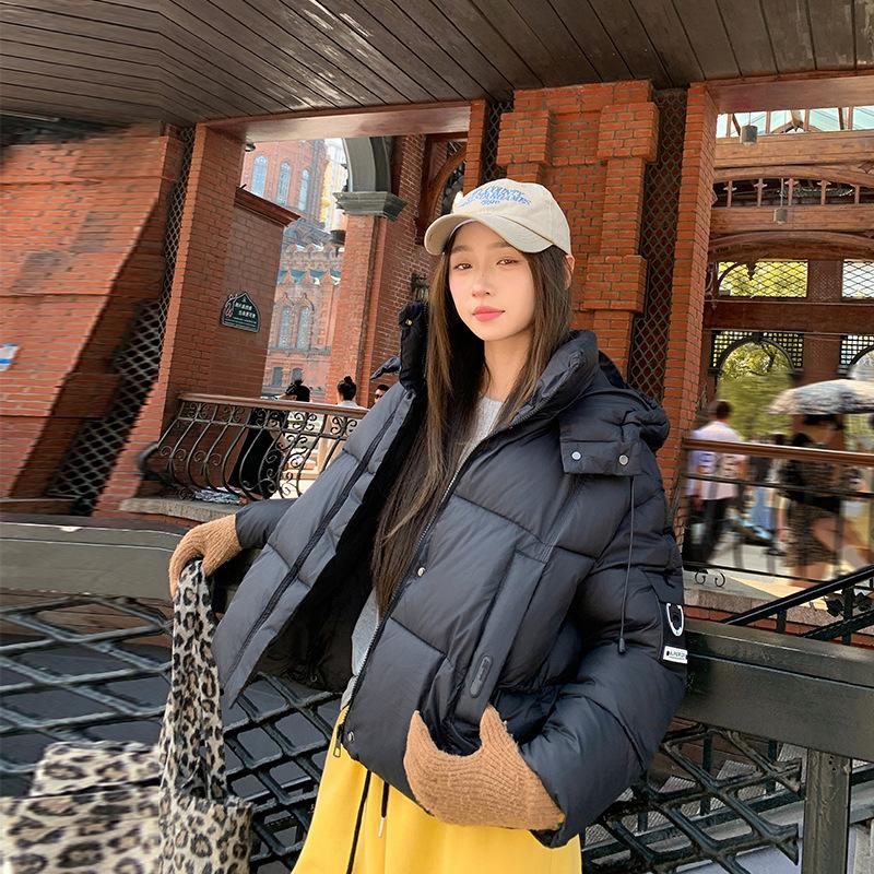 

Updated Leisure Fitness Activities Joker Short Cotton-padded Jacket Hooded Loose Padded Coat High Quality Durable Construction Practical Daily Use S