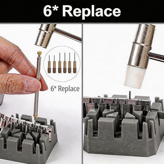 132-Piece Watch Repair Tool Set with Strap Remover and Hole Punching Tools