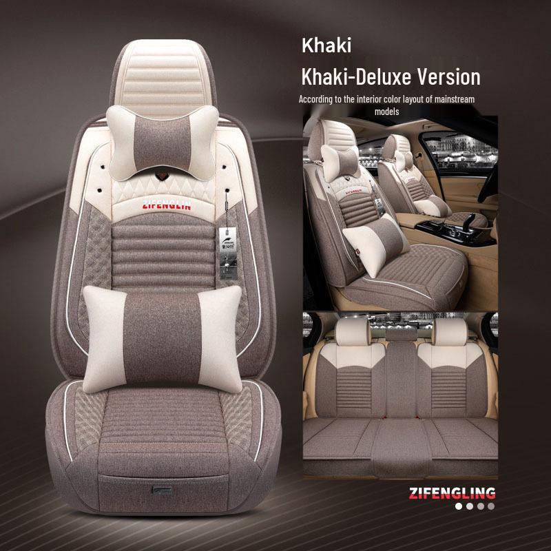 Purple Wind Chime Four Seasons Linen Car Seat Cover for Cadillac XT5 & Toyota IZOA.