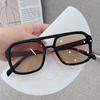 Retro Square Sunglasses Women Men New Trends Double Beam Yellow Big Sun Glasses Female Oversized Eyewear Shades UV400