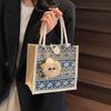 Food Bento Bag Wear-Resistant Portable Shopping Bag Printed Canvas Bag Comfortable For Shopping Commuting Gifting