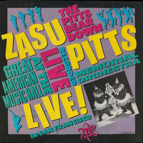 12-дюймовая пластинка ZASU PITTS MEMORIAL ORCHESTRA The Pitts Bear Down F23 Kaleidoscope Re 1985 US Pop Б/у