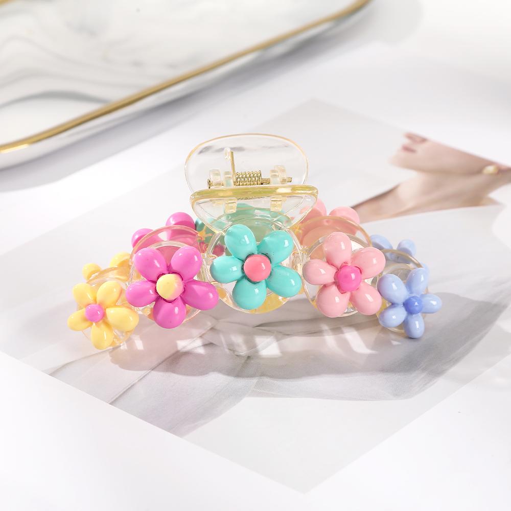 

Заколка-краб для волос с цветком для женщин, заколка для волос в виде хвостика, корейский темперамент, крабы для волос, заколка для волос, модные аксессуары для волос для девочек, головной убор