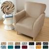 Solid Color Velvet Club Sofa Slipcovers Elastic Super Soft Club Chair Cover Single Seater Armchair Covers for Bar Counter Hotel