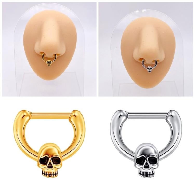 Stylish Skull Nose Studs Elegant Stainless Steel Skull Nose Pin Nose Stud Perfect For Individualized Decoration