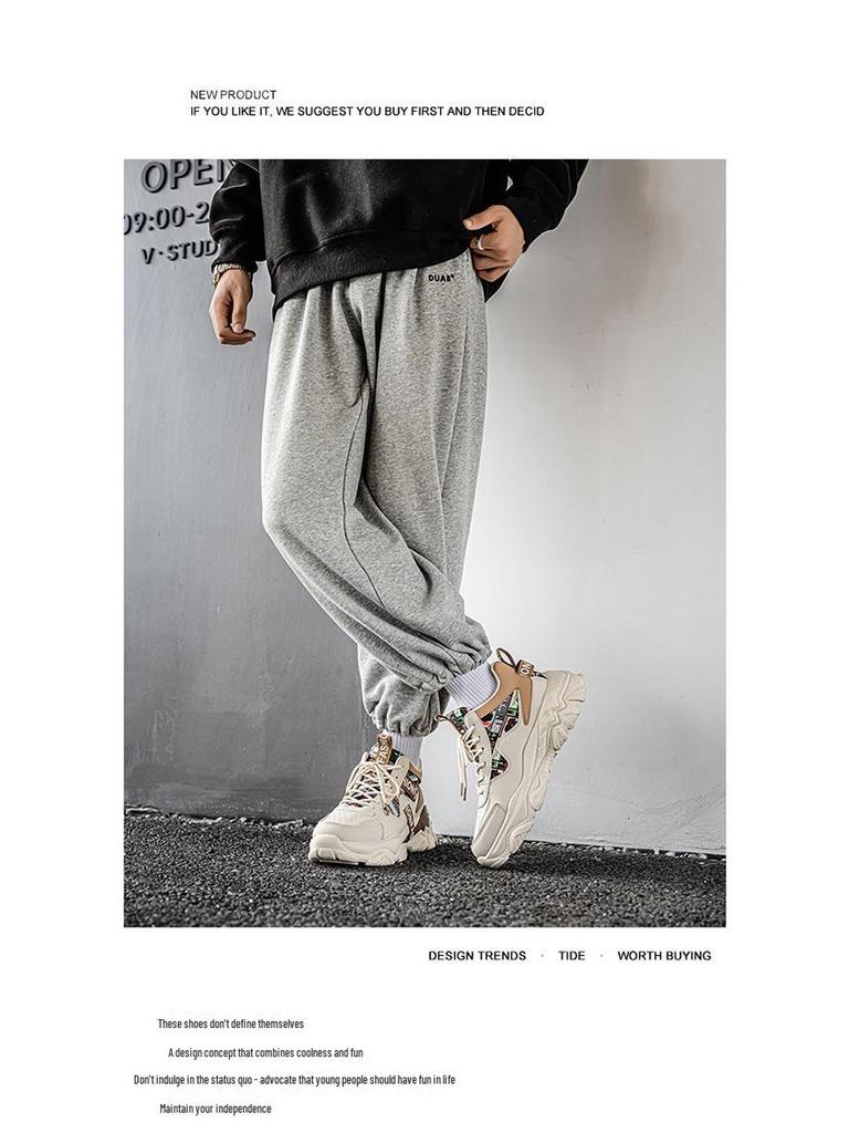 Men's Height-Increasing High-Top Sneakers - Trendy, Versatile, Thick-Soled Casual Running Shoes.